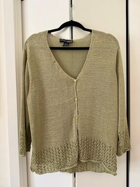 Vintage Green Knit Blouse